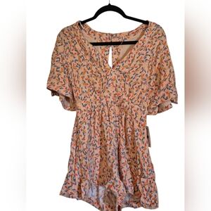 Free People Womens V-Neck Slit Sleeve Meet Virginia Romper Size 2 NWT